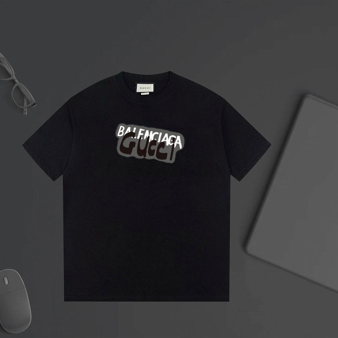 Gucci T-shirt Chest Letter Print logo round Neck Short Sleeve25ss New Pure Cotton Unisex Style T T-shirt OS Loose Fit Base Shirt Half Sleeve T-Shirt Top Half Sleeve