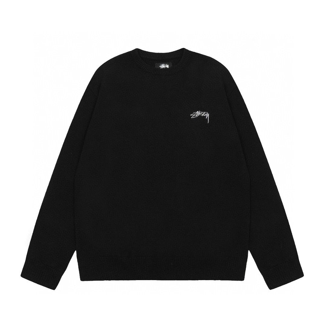 Stussy Sweater Top Version Counter Same Style Men's and Women's Autumn and Winter New round Neck Cashmere Sweater Sweater Trendy Sweater