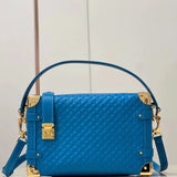 Louis Vuitton LV Women's Bag Top version Original Leather2023New Soft Box Bag Twist Lock Bag Shoulder Crossbody Portable Bag Gu Ailing Same Style Women Bag Rose Red Blue Black Cattle Leather Bag