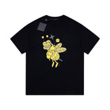 Louis Vuitton LV T-shirt Bee Print on the Chest logo round Neck Short Sleeve25ss New pure cotton T Unisex T-Shirt OS Loose Fit Base Shirt Top Half Sleeve T-Shirt