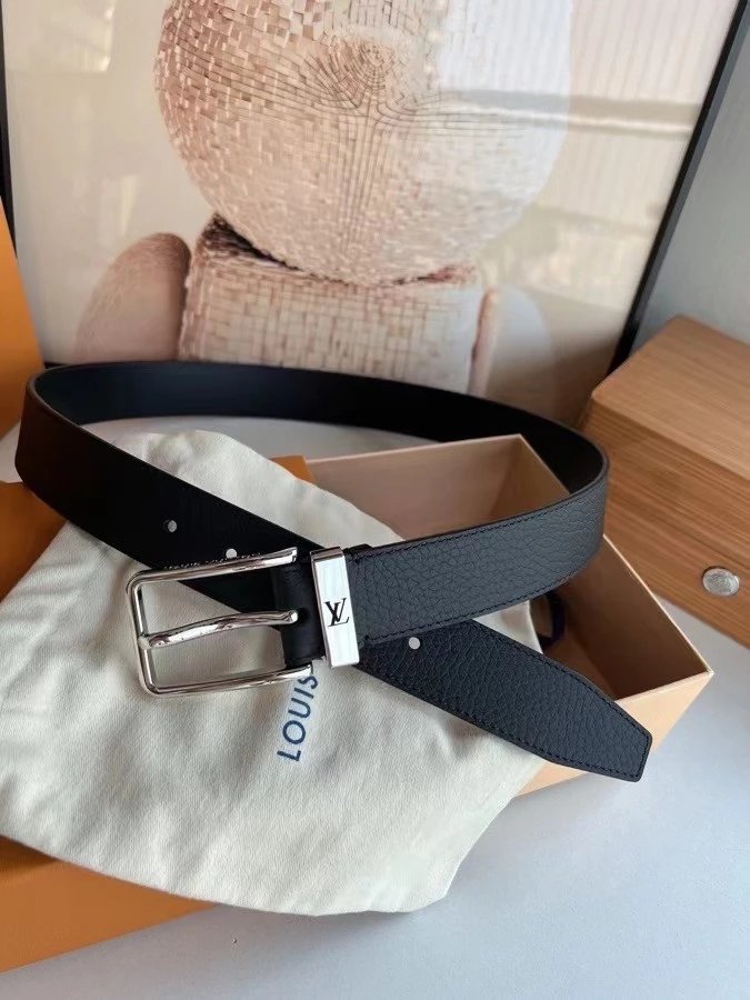 Louis Vuitton LV Belt Top version 【Counter Quality】The Most New Belt3.5cm Men's Belt Pin Buckle Men's Leather Belt with Classic Presbyopic Checkerboard Plaid Belt with Genuine Goods Packaging！There Is No Problem to Enter Or Exit the Counter，Versatile Casu