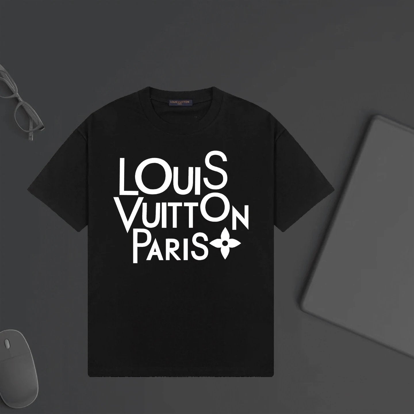 Louis Vuitton LV T-shirt Unique Letter Print on Chest logo round Neck Short Sleeve25ss New pure cotton T Unisex T-Shirt OS Loose Fit Base Shirt Top Half Sleeve T-Shirt