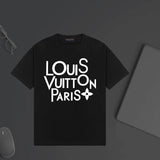Louis Vuitton LV T-shirt Unique Letter Print on Chest logo round Neck Short Sleeve25ss New pure cotton T Unisex T-Shirt OS Loose Fit Base Shirt Top Half Sleeve T-Shirt