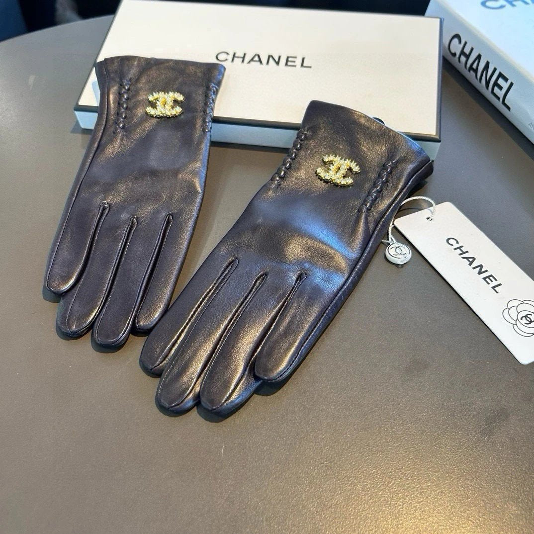 Chanel Gloves Casual Fashion Leather Gloves2024New Exclusive Launch‼Touch Screen Gloves【Original Quality】Official Network Synchronization Ladies New High-End Sheepskin Gloves Goddess First Choice Can Not Be Missed 100% Choose Imported Sheepskin Leather De