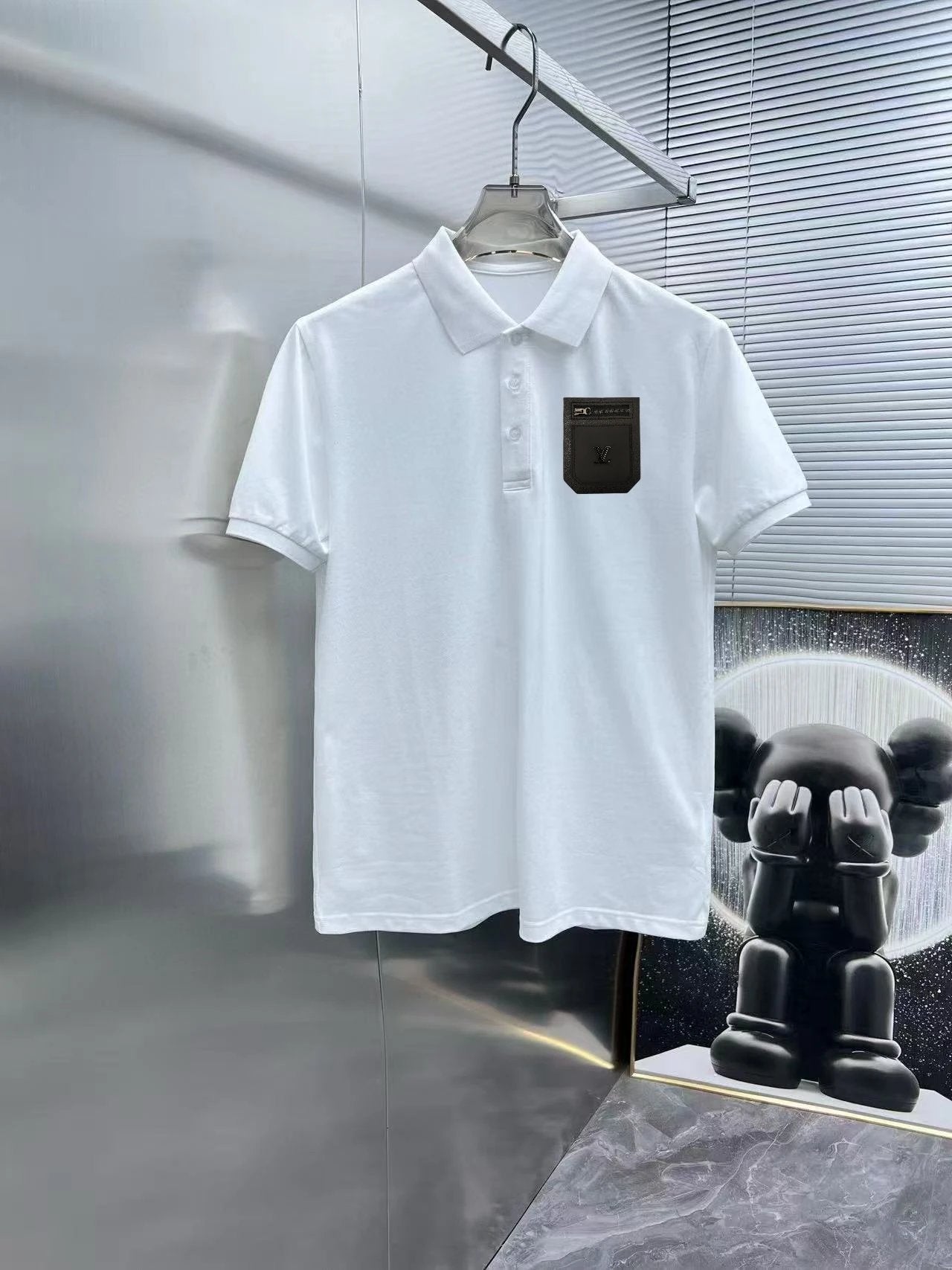 Louis Vuitton LV T-shirt Pocket letters logo Patch POLO Shirt Lapel Short Sleeve25ss New Unisex Summer Short Sleeve OS Loose T Business Half Sleeve Shirt Plus Size T-Shirt