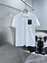 Louis Vuitton LV T-shirt Pocket letters logo Patch POLO Shirt Lapel Short Sleeve25ss New Unisex Summer Short Sleeve OS Loose T Business Half Sleeve Shirt Plus Size T-Shirt