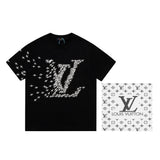 Louis Vuitton LV T-shirt Small Plane logo round Neck Short Sleeve25ss New Pure Cotton Unisex Style T Casual T-Shirt Base Layer Shirt OS Loose design