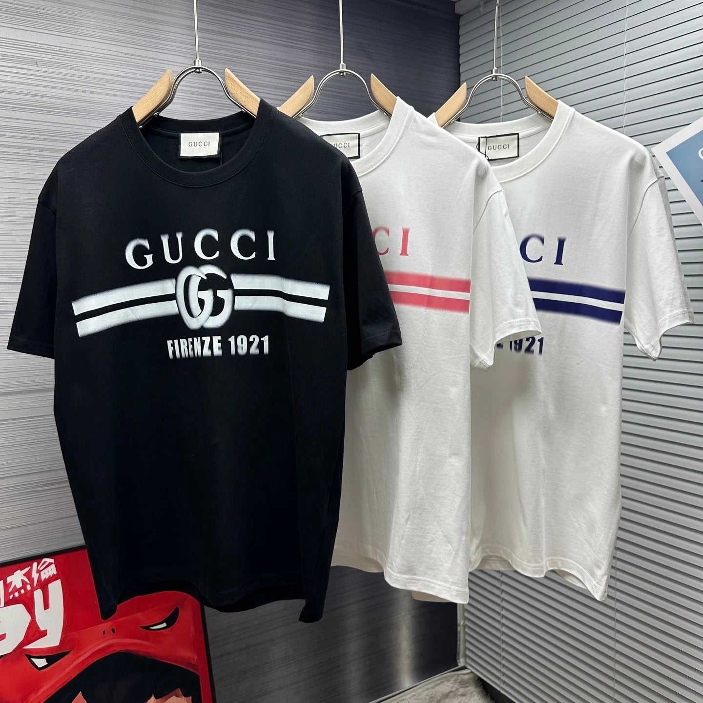 Gucci T-shirt Classic Chest Print logo round Neck Short Sleeve25ss New Pure Cotton Unisex Style T Casual T-Shirt Base Layer Shirt OS Loose Fit Half Sleeve Top Plus Size