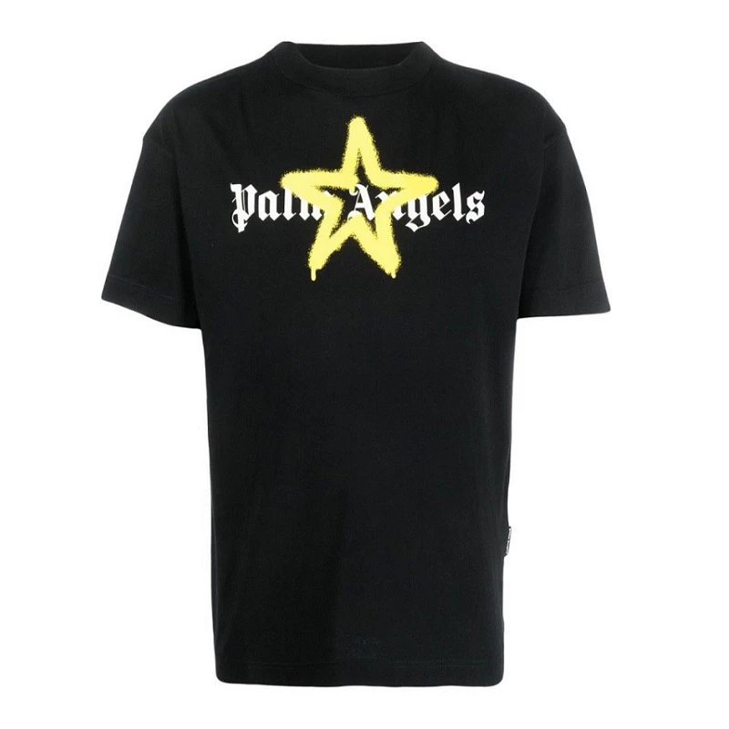 Palm Angels T-shirt Top Version New Graffiti Star Letters Logo Printed Men's and Women's Short Sleeves T T-shirt