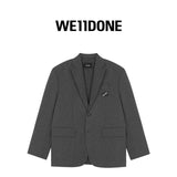 We11done Jackets Top Version Early Autumn Suit South Korea Fashion Brand Men and Women Popular Loose LOGO Solid Color Casual Suit Jacket INS