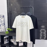 Gucci T-shirt Classic Letter Embroidery logo round Neck Short Sleeve25ss New Pure Cotton Unisex Style T T-shirt OS Loose Fit Base Shirt Top Half Sleeve T-Shirt