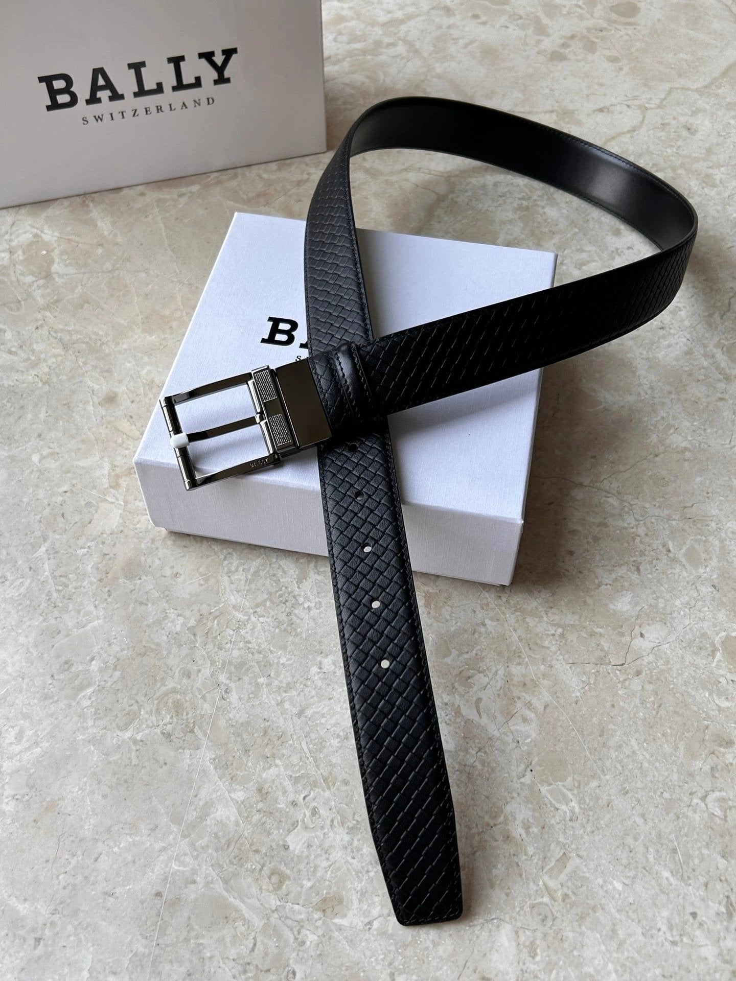 Bally Belt Top version Original Single Belt Counter New Men's Double-Sided Casual Business Belt Wide3.4cm Double-Sided Head Layer Cowhide Belt First Layer Cow Leather Belt Men and Women Business Casual Belt Belt Men's Leather Belt