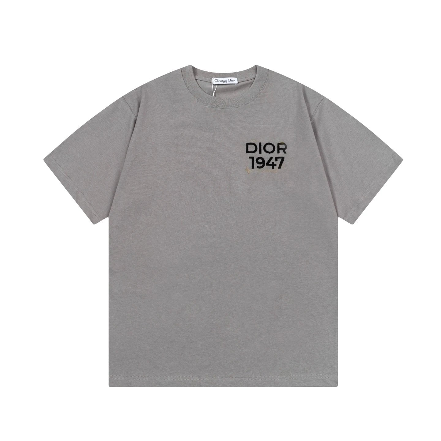 Dior T-shirt Chest CD Letters and Numbers1974Small Embroidery logo round Neck Short Sleeve25ss New Pure Cotton Unisex Style T Casual T-Shirt Base Layer Shirt OS Loose Fit Half Sleeve Top Plus Size