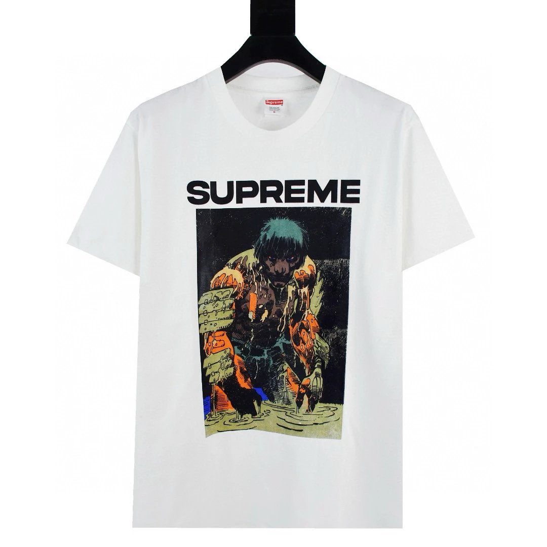 Supreme T-shirt Top Version Cashew Short Sleeve T T-shirt Men's Summer Trendy Women's New Loose Half-Sleeve Top Cotton Official Website Flagship