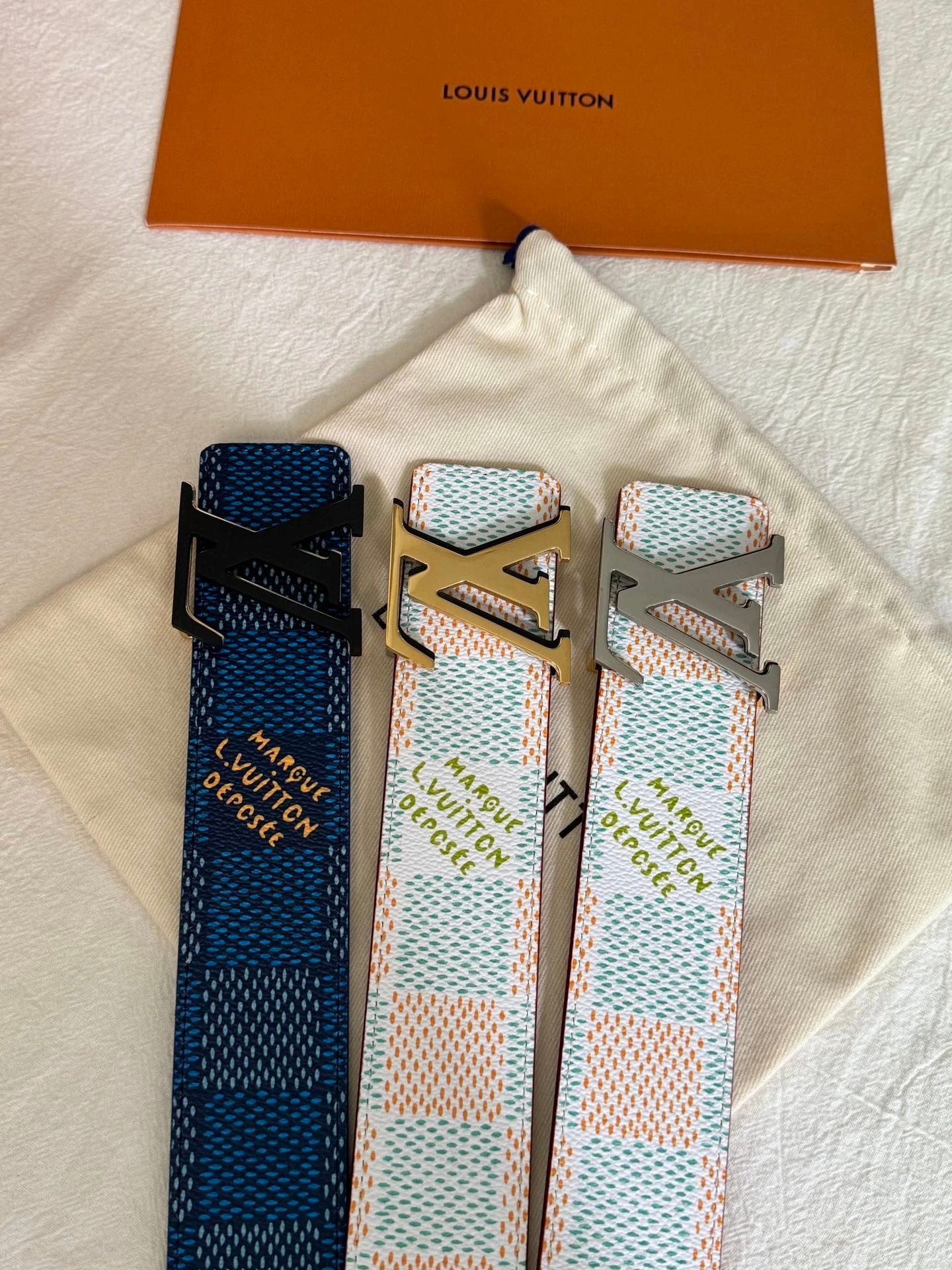 Louis Vuitton LV Belt Top version 【Counter Quality】The Most New Belt4.0cm Men's Belt Men's Leather Belt with Classic Presbyopic Checkerboard Plaid Belt with Genuine Goods Packaging in and out of the Counter No Problem Versatile Casual Fashion Formal Wear