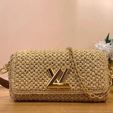 Louis Vuitton LV Women's Bag Top version 【Super Original】M24723Woven Raffia Cubic Bag Series ONTHEGO Medium Handbag Tote Bag NoeBB Bucket Bag M24722Woven Raffia NOEPURSE Bucket Handbag M83521TwistWest Handbag