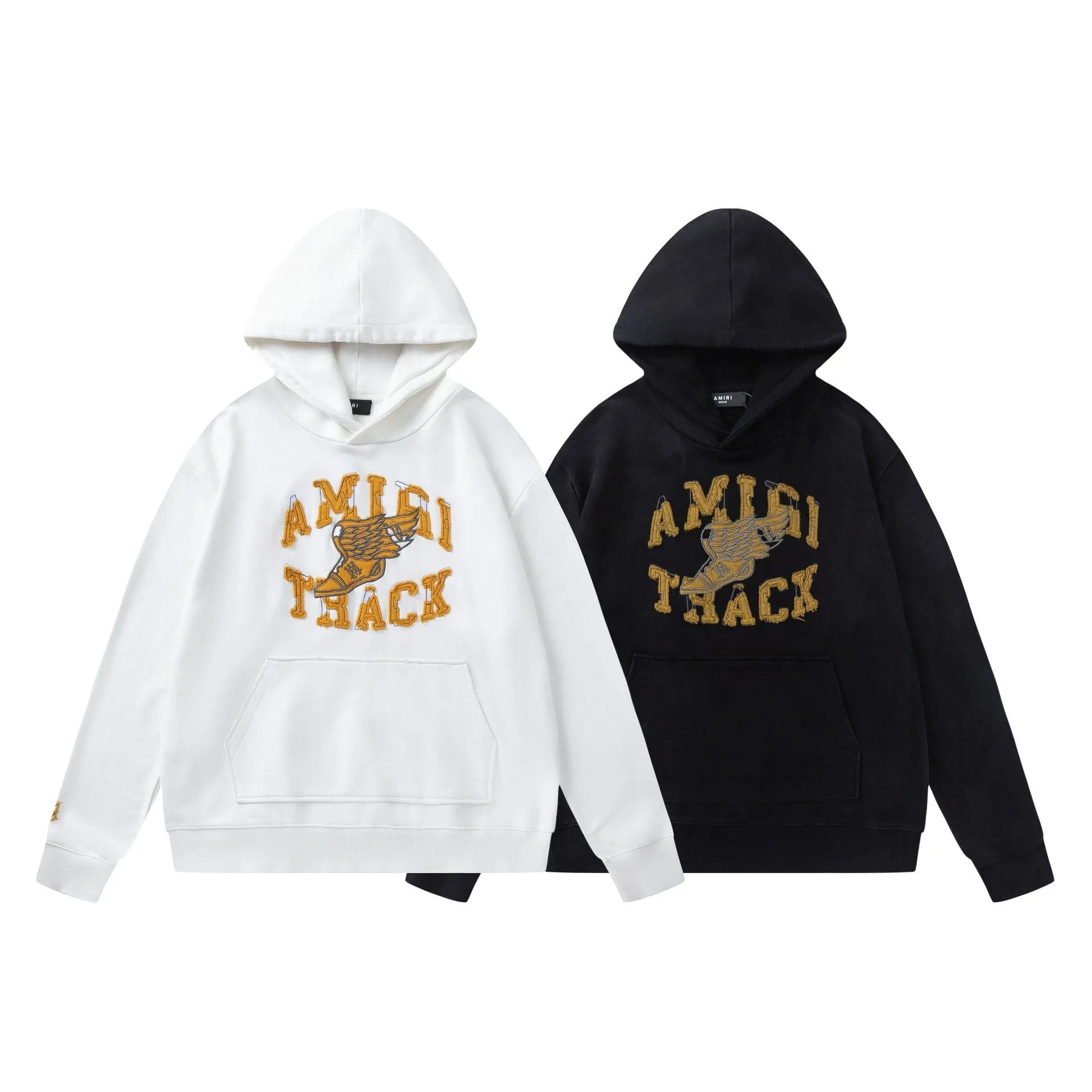 Amiri Hoodie 2024Autumn and Winter New Wings Shoes Letter Pattern Hooded Sweater Men and Women Same Style