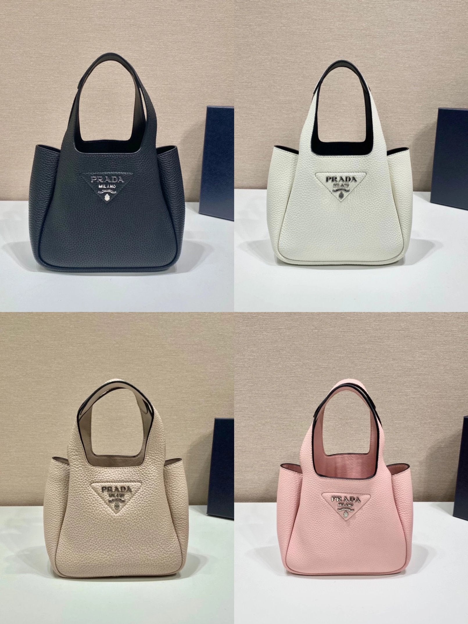 PRADA Bag Top version Latest Version mini Vegetable Basket Adopts Imported Deer Leather Pattern with Imported Sheepskin Compartment Multi-Layer Handbag Chain Bag Messenger Bag Shoulder Bag Underarm Bag Handbag Women's Bag1BA349