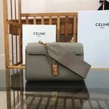 Celine women's bag Top version 【Kowloon Leather Original Leather】New teensoft16Handbag Small Size Wide Shoulder Strap Shoulder Messenger Bag Women's Messenger Bag Sun Yi Same Style Women Bag