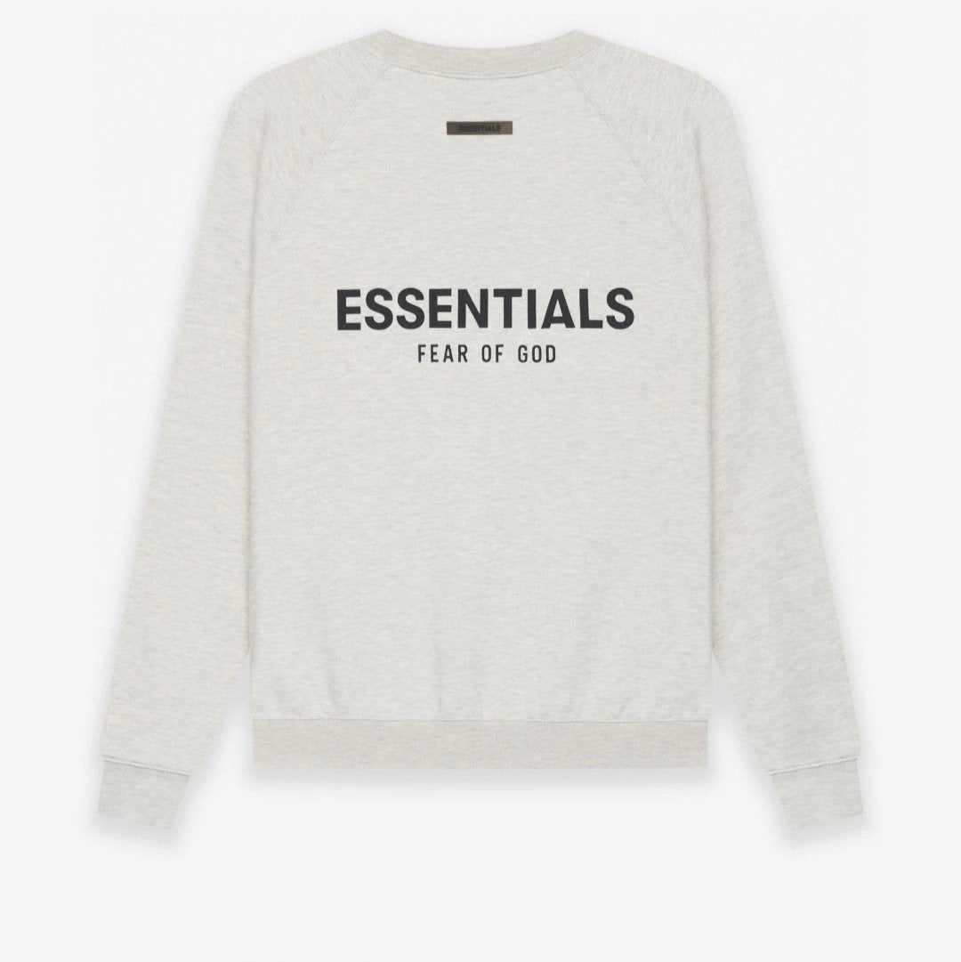 ESSENTIALS Hoodie Top Version New Double Line Fleece-lined Letters behind Printed Crew Neck Sweatshirt