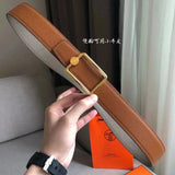 Hermes Belt Top version Men H Buckle Leather Calfskin Business Casual Double-Sided Available Belt