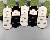 Gucci Sock 【Five Pairs Per Box】Classic Letters logo Breathable and stylish pure cotton25ss New Short Tube Cotton Socks Thin Business Sports Casual Spring Summer Autumn Versatile Deodorant Sweat-Absorbing