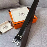 Hermes Belt Top version Men's and Women's Belt3.2cm Import togo Leather Can Be Used on Both Sides of the Belt Stainless Steel Hardware Men's Belt Pin Buckle H Belt Loop Business