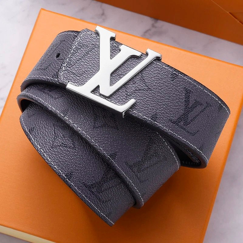 Louis Vuitton LV Belt Belt Men's Light Luxury Cowhide Pant Belt Big Brand High-Grade Fine Steel Letter Buckle Business Casual All-Match Genuine Leather Belt