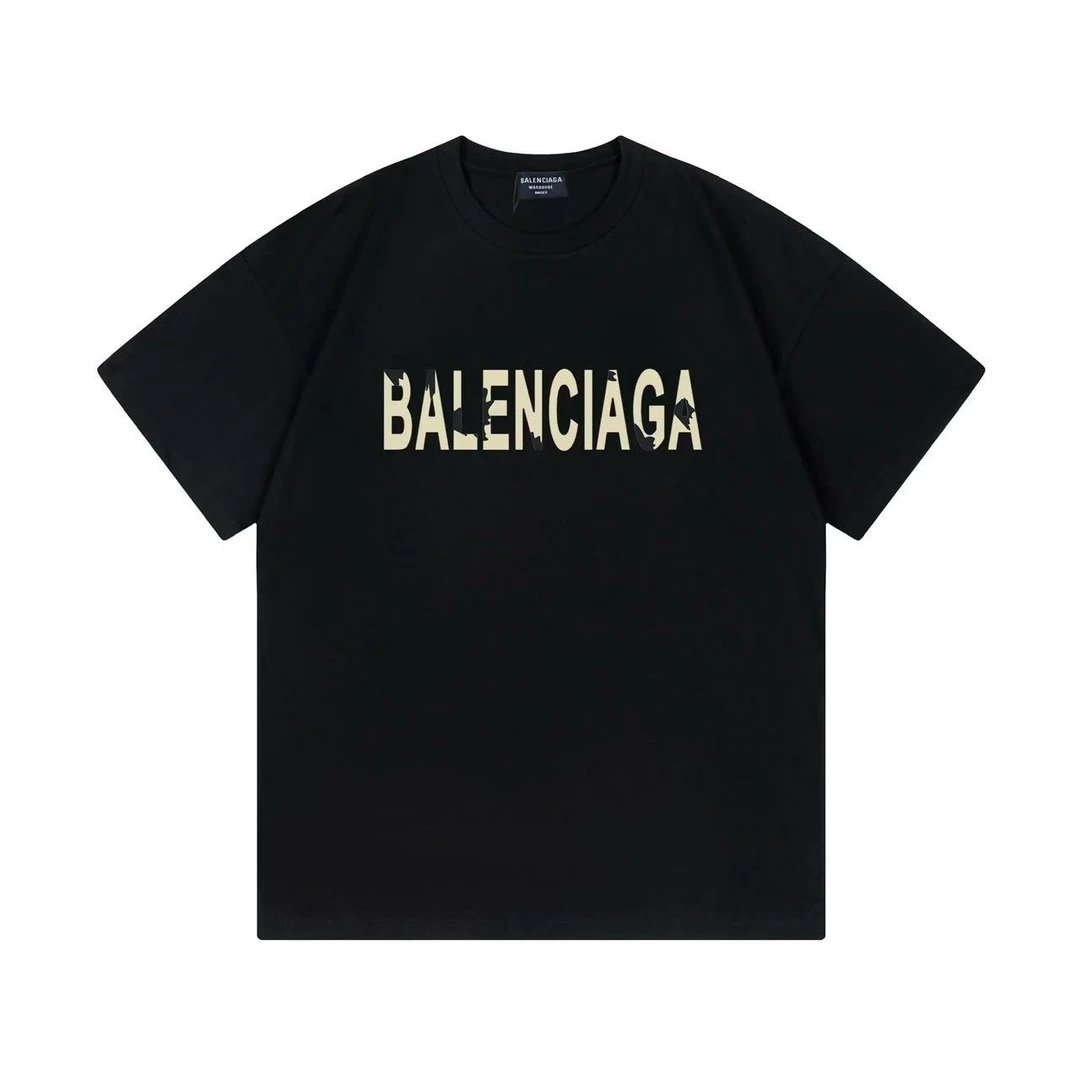 Balenciaga T-shirt 25ss New Pure Cotton Unisex Style T T-shirt OS Loose Fit Base Shirt Top Half Sleeve T-Shirt