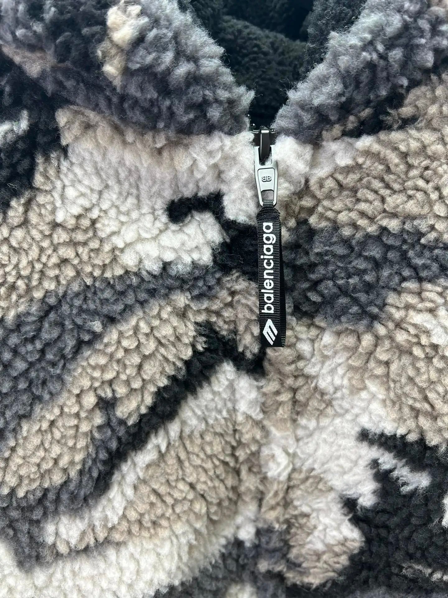 Balenciaga Down Jacket Autumn Winter New Snow Camouflage Cotton Jacket Paris Style Dome Ski Series Fleece Lamb Wool Coat Unisex