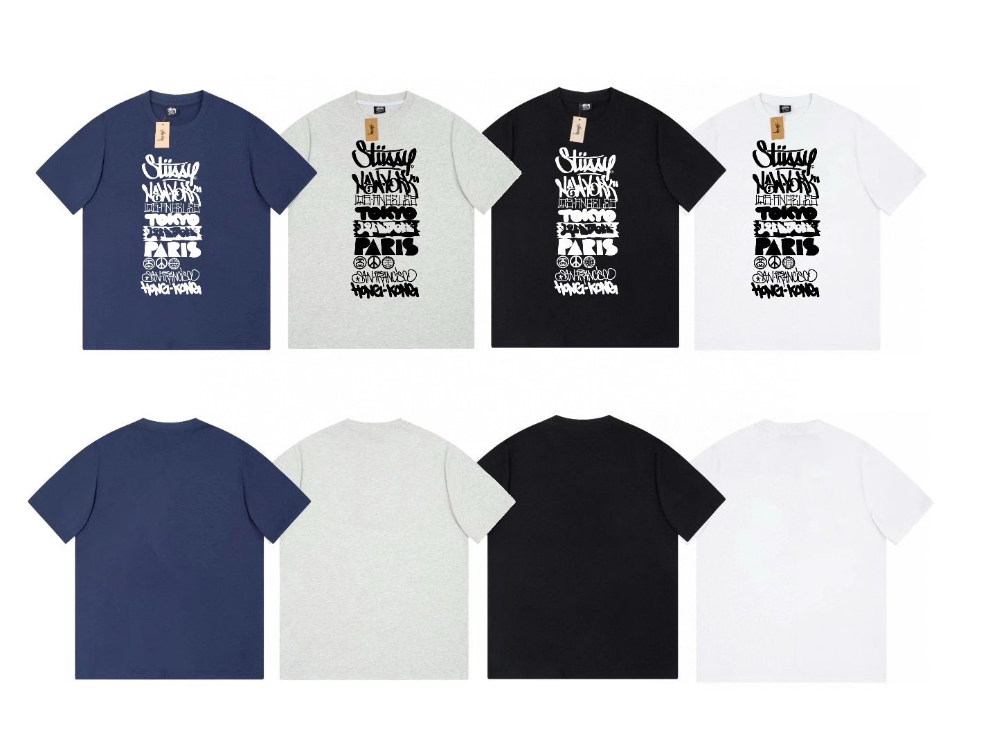 Stussy T-shirt Top Version Classic Basic logo Printed round Neck Loose Summer Couple Short Sleeve T T-shirt Fashion