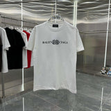 Balenciaga T-shirt Double-breasted B Personalized Printing logo round Neck Short Sleeve25ss New Pure Cotton Unisex Style T T-shirt OS Loose Fit Base Shirt Short Sleeve Top T-Shirt