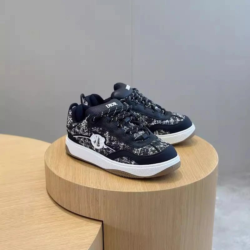 Dior Shoes Men's and Women's Casual Sneaker Letters logo Low-Top Lace-up Thick Bottom Height-Increasing Running Shoes