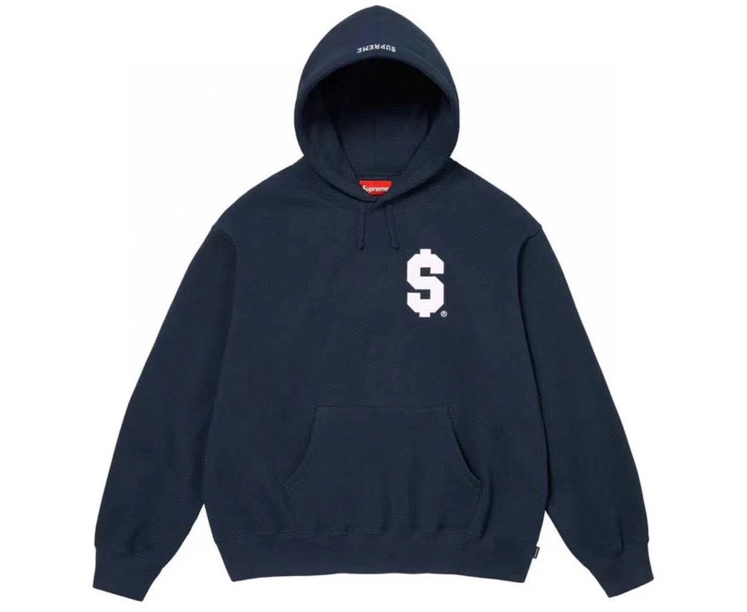 Supreme Hoodie Top Version SS24American Style S Alphabet Embroidery Men and Women Trendy Fleece-lined Loose Hoodie Hoodie Coat