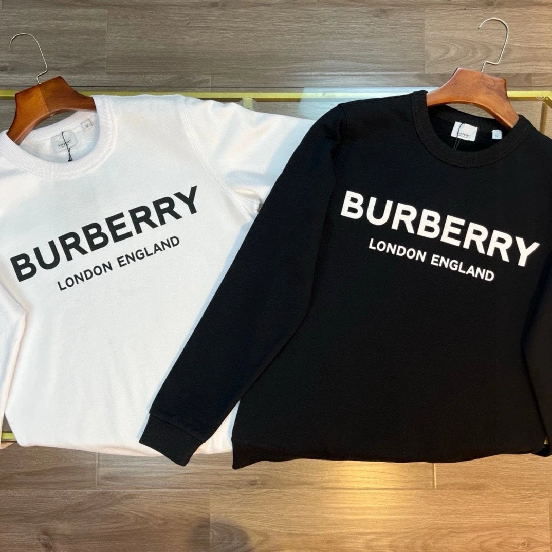Burberry Hoodie 2024Classic Crew Neck Printed Letter Sweatshirt London Limited Edition Casual Loose Versatile Pullover Base Shirt Slim Fit Inner Layer Unisex