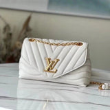 Louis Vuitton LV Women's Bag Top version 【】M586645?Full Leather Leather NEWWAVE Chain Bag Shoulder Bag Messenger Bag Women's Bag V Quilted Chain Bag Handbag Retro Women Bag Women m58549m58550m58552m58553