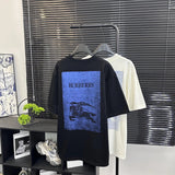 Burberry T-shirt Backside Print logo round Neck Short Sleeve25ss New pure cotton T Unisex T-Shirt OS Loose Fit Base Shirt Top Half Sleeve T-Shirt