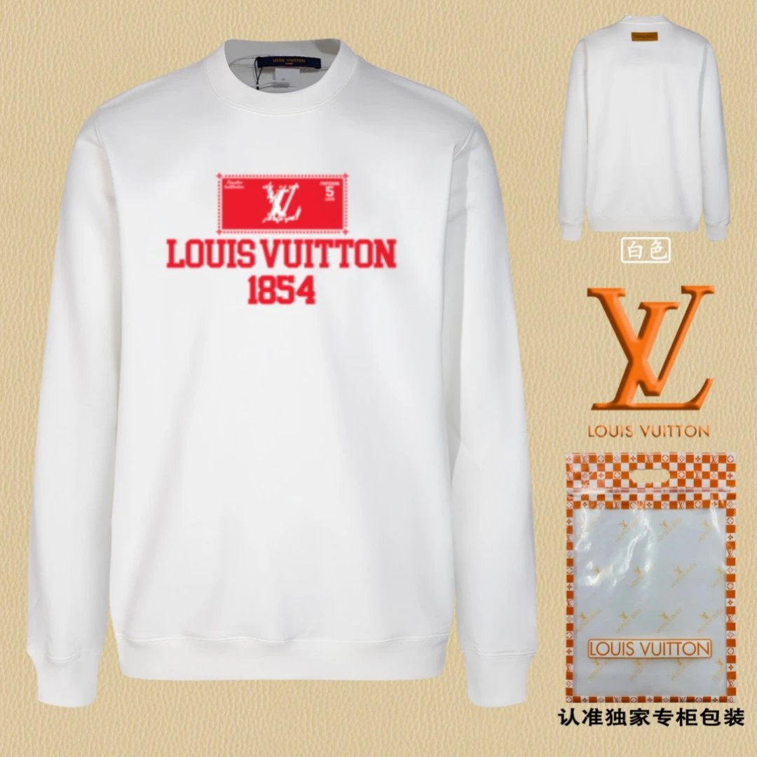 Louis Vuitton LV Hoodie Chest1854Printing logo Round Neck Sweatshirt Jacket Pullover Long Sleeve OS Unisex Sports Casual Loose Fit Base Shirt Top