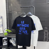 Louis Vuitton LV T-shirt New Workwear Eco-friendly Earth Front and Back Print logo round Neck Short Sleeve25ss New pure cotton T Unisex T-Shirt OS Loose Fit Base Shirt G Home Top Half Sleeve T-Shirt
