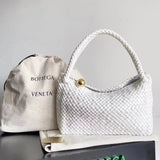 Bottega Veneta Women's Bag Top version 2023Winter Series/The Most Artistic Embodiment Tosca Handbag Metal Golden Ball Replaced with Malachite Collection Grade Woven Bag Hand Woven Handbag