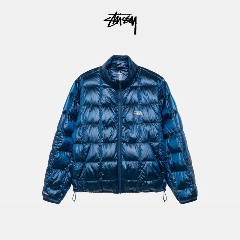 Stussy Down jacket Top Version Trend LOGO Letter Personality Stand-up Collar down Jacket24Autumn and Winter Men's and Women's Same Style