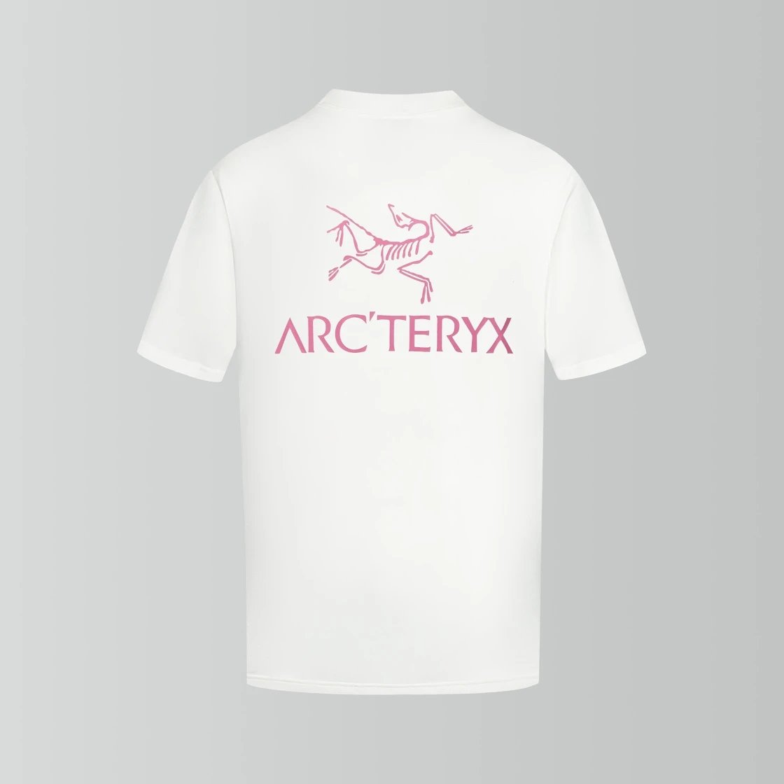 Arc'teryx T-shirt Pink bird letter print on the back logo round Neck Short Sleeve25ss New Pure Cotton Unisex Style T Casual T-Shirt Base Layer Shirt OS Loose Fit Half Sleeve Top Plus Size