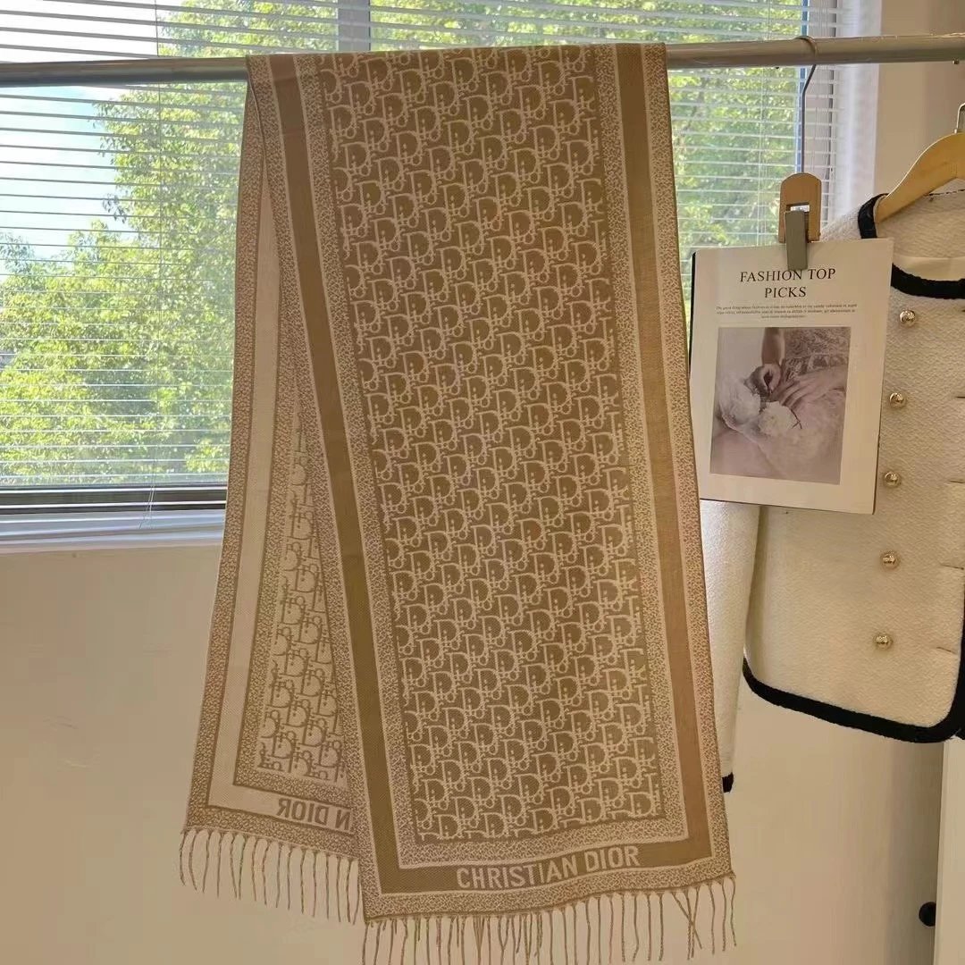 Louis Vuitton LV Dior Scarf Women's Scarf Winter Outer Shawl Double-Sided Cashmere-like Warm Scarf