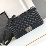 Chanel Women's Bag Top version 【Ceiling Grade High-End Version Original Leather】Classic Style Leboy Flap Bag Original Caviar Cowhide Original Sheepskin Leboy Black Gold Black Silver Ball Pattern Cattle Leather Bag Chain Bag Messenger Bag Shoulder Bag Wome