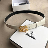 Chanel Belt Top version 【Special Cabinet Full Package】.Cow Leather Belt Silver Metal and Rhinestone.Width3.0mm Female Boutique Belt Female Boutique Belt Fashion Expert Elegant and Generous Business Casual Belt Belt Belt Women's Belt Women