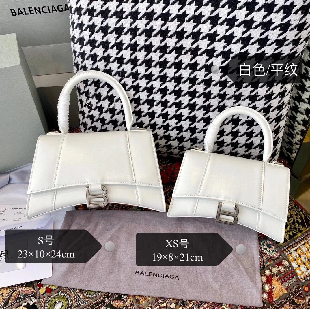 Balenciaga Bag Top version 【Level Surrogate Shopping】Hourglass Bag ahourglass Hourglass Bag Crocodile Leather Litchi Grain Cowhide XS No. S Women's Crossbody Bag