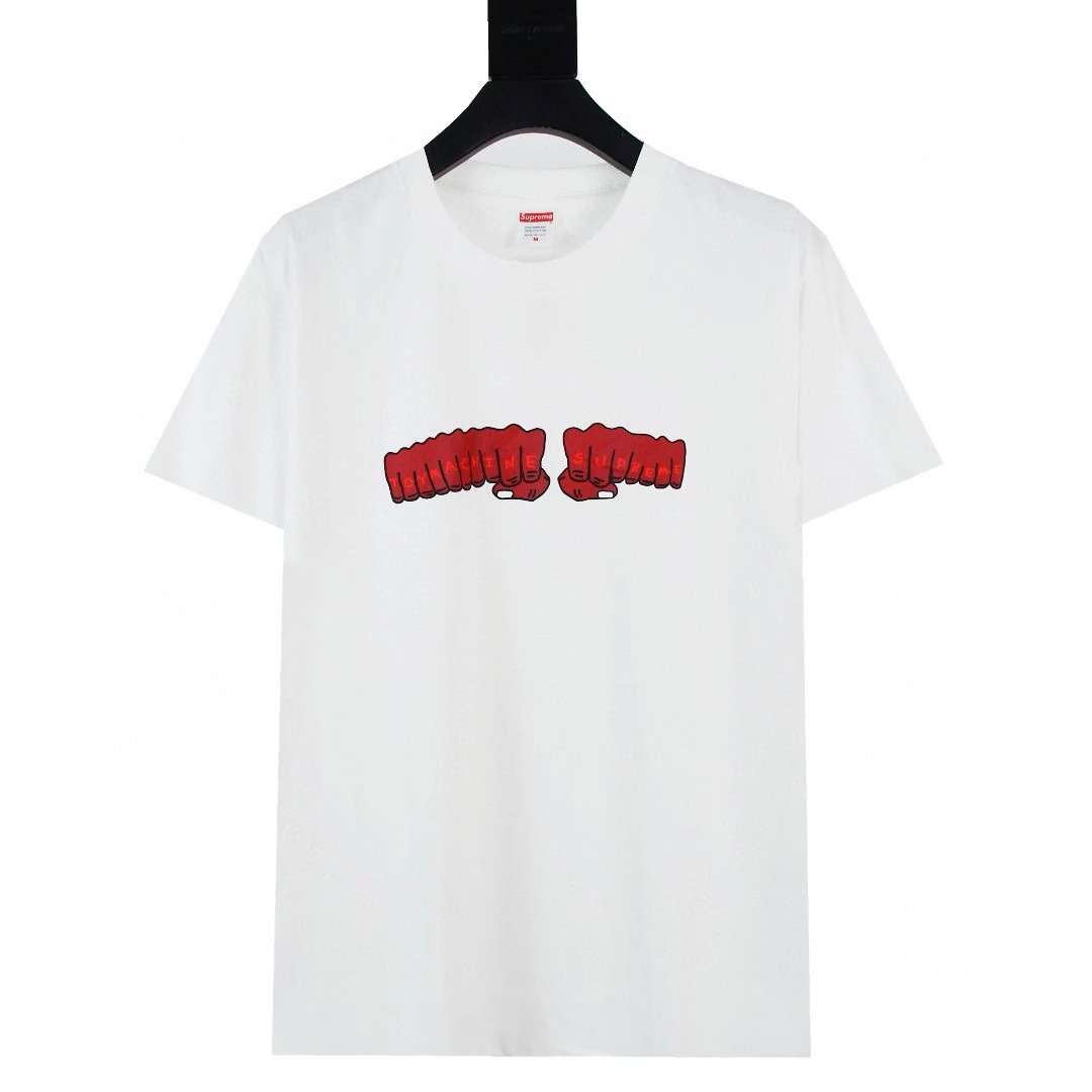 Supreme T-shirt Top Version Counter Same Style Pure Cotton Summer Men's and Women's Same Fashion Loose All-Matching2024New Short Sleeve T T-shirt