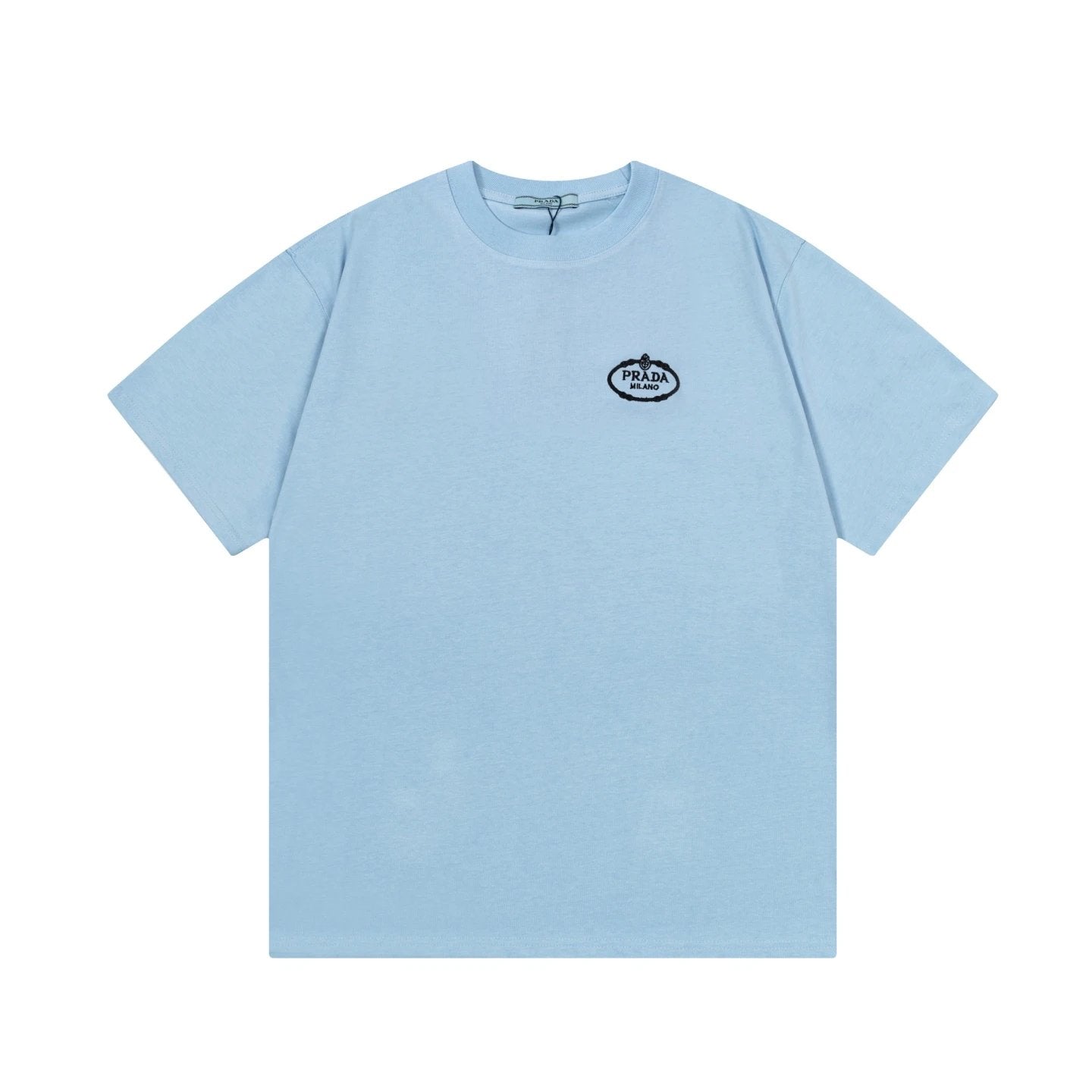 PRADA T-shirt Chest Letter Crown Small Embroidery logo round Neck Short Sleeve25ss New Pure Cotton Unisex Style T T-shirt OS Loose Fit Base Shirt Top Half Sleeve T-Shirt