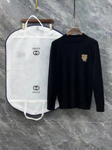 Gucci Sweater Logo Cartoon LOGO Three-Dimensional Mock Neck Sweater Long Sleeve Idle Style OS Loose Fit Unisex Knit Top Jacket Versatile Casual Wearable Inside and Outside