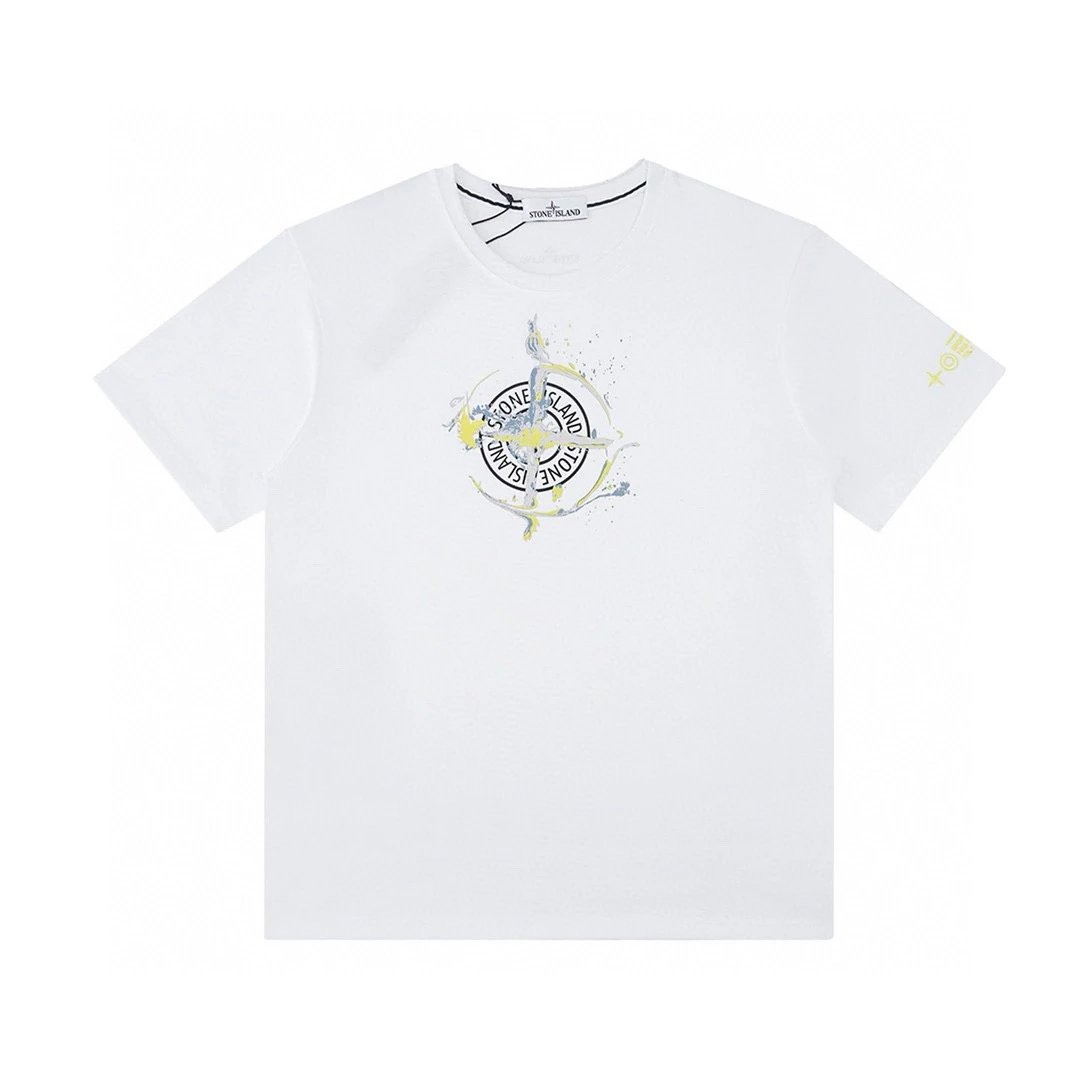 Stone Island T-shirt Top Version Counter Same Style Pure Cotton Summer Men's and Women's Same Fashion Loose All-Matching2024New Short Sleeve T T-shirt